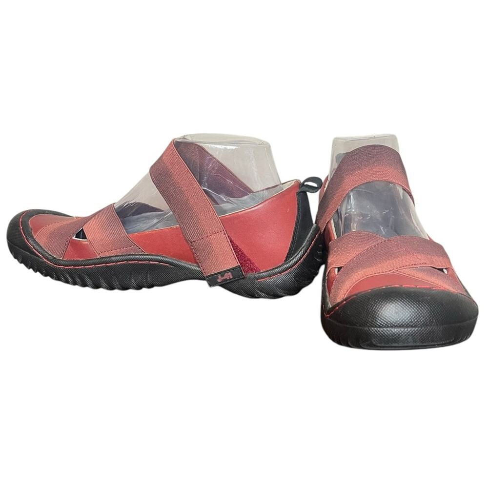 J-41 ADVENTURE Peak Burgundy Leather Slip On Trail Flat Women’s Size‎ 8